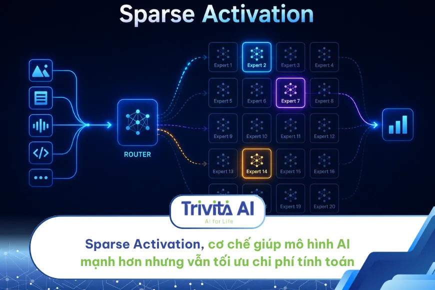 Sparse Activation, cơ chế giúp mô hình AI mạnh hơn nhưng vẫn tối ưu chi phí tính toán